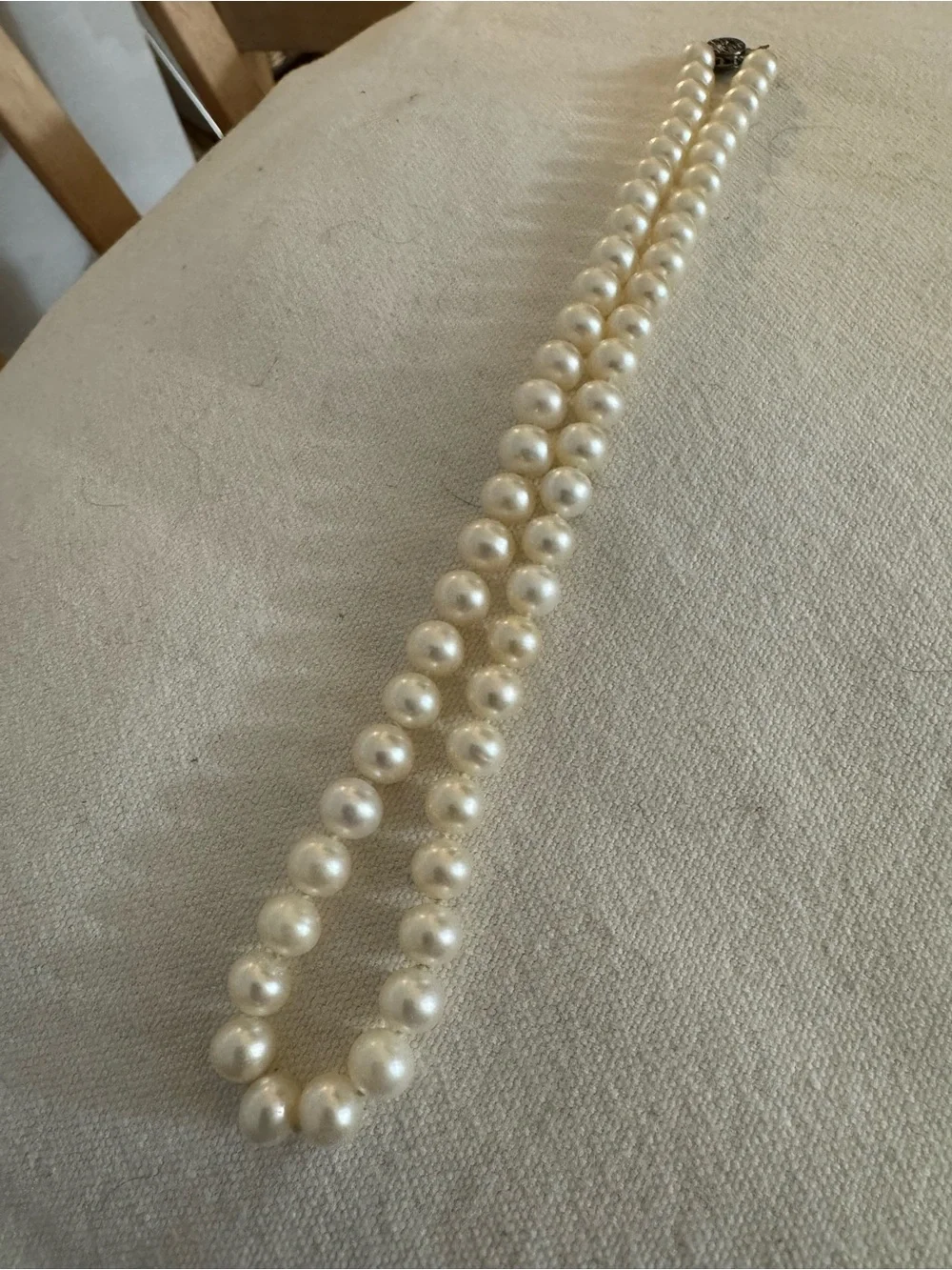 💲💲Genuine Round Pearl Individually Strung Short Necklace 17”